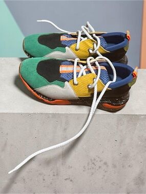 Men's Multicolor Boat Shoes - Green, Yellow & Blue